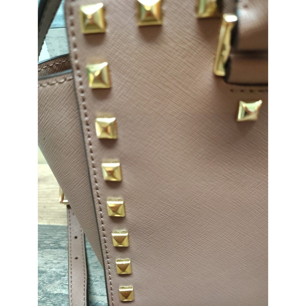 MICHAEL Michael Kors Selma Stud Medium Top Zip Leather Satchel Handbag Luggage - Picture 5 of 16